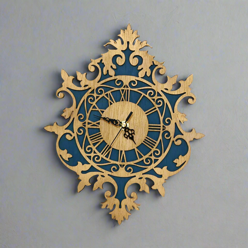 שעון דקורטיבי מ2 שכבות עץ