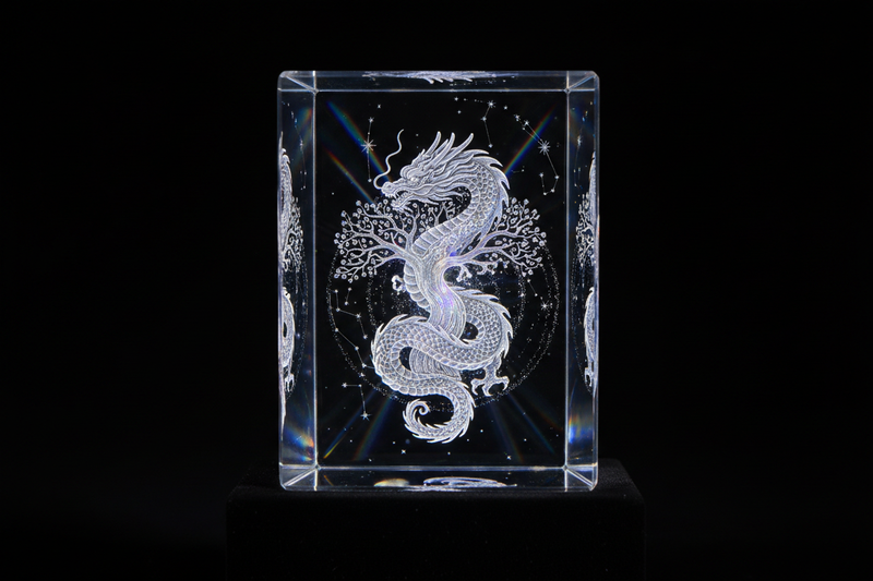 Laser engraved crystal