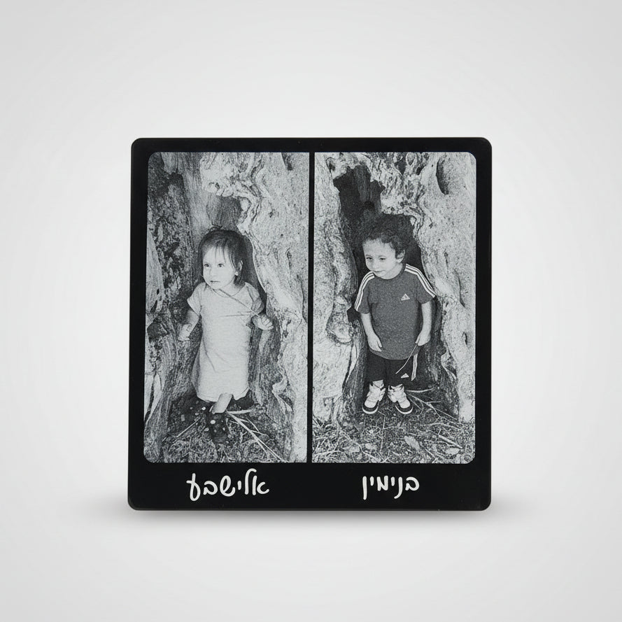 חריטת תמונה בלייזר על פרספקס שחור