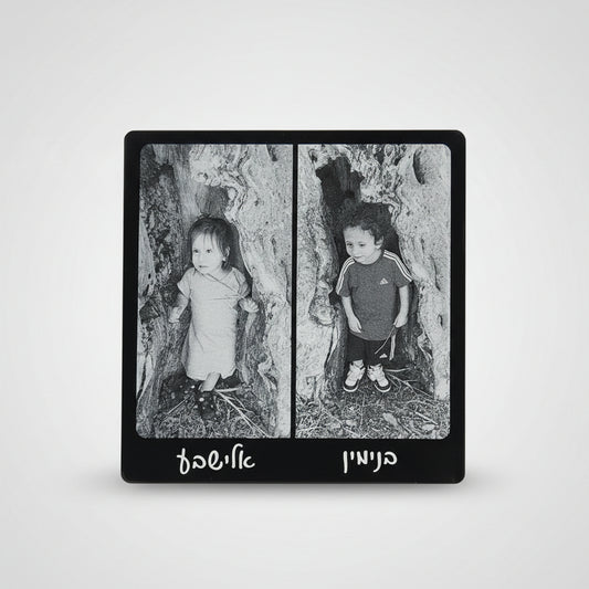 חריטת תמונה בלייזר על פרספקס שחור